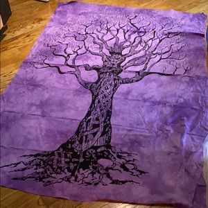 Purple Blaxk Tree Tapestry Large Wall